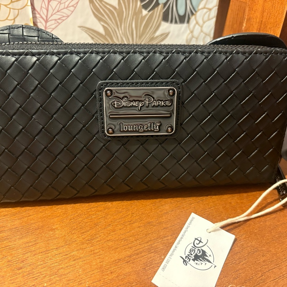 NWT Disney Parks Loungefly Black Woven long wallet